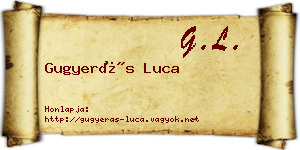 Gugyerás Luca névjegykártya